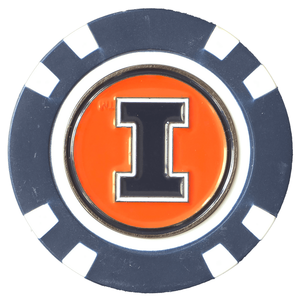 Officially Licensed Illinois Fighting Illini Poker Chip Ball Marker - Black Girl Golf