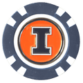 Officially Licensed Illinois Fighting Illini Poker Chip Ball Marker - Black Girl Golf