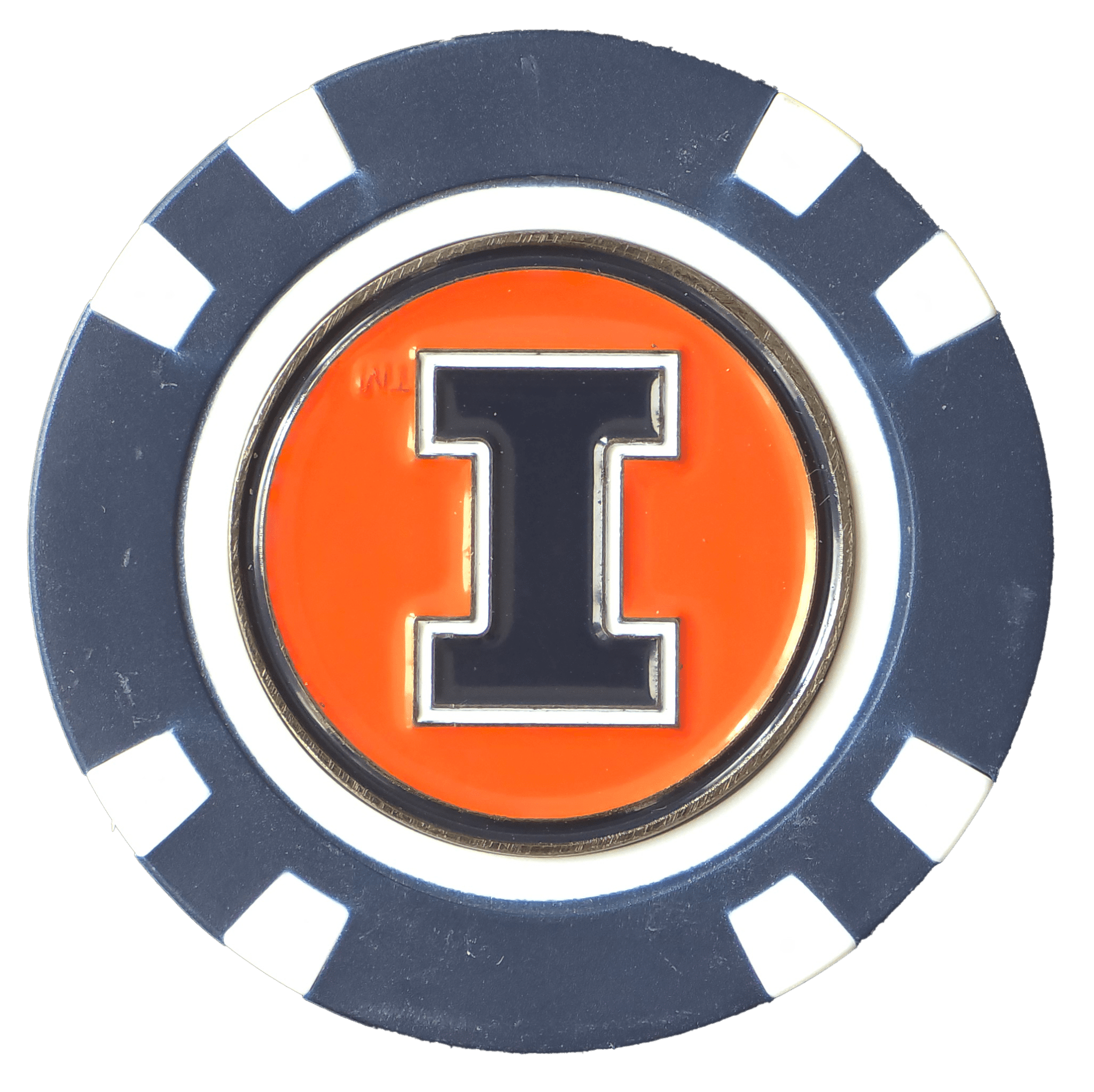 Officially Licensed Illinois Fighting Illini Poker Chip Ball Marker - Black Girl Golf