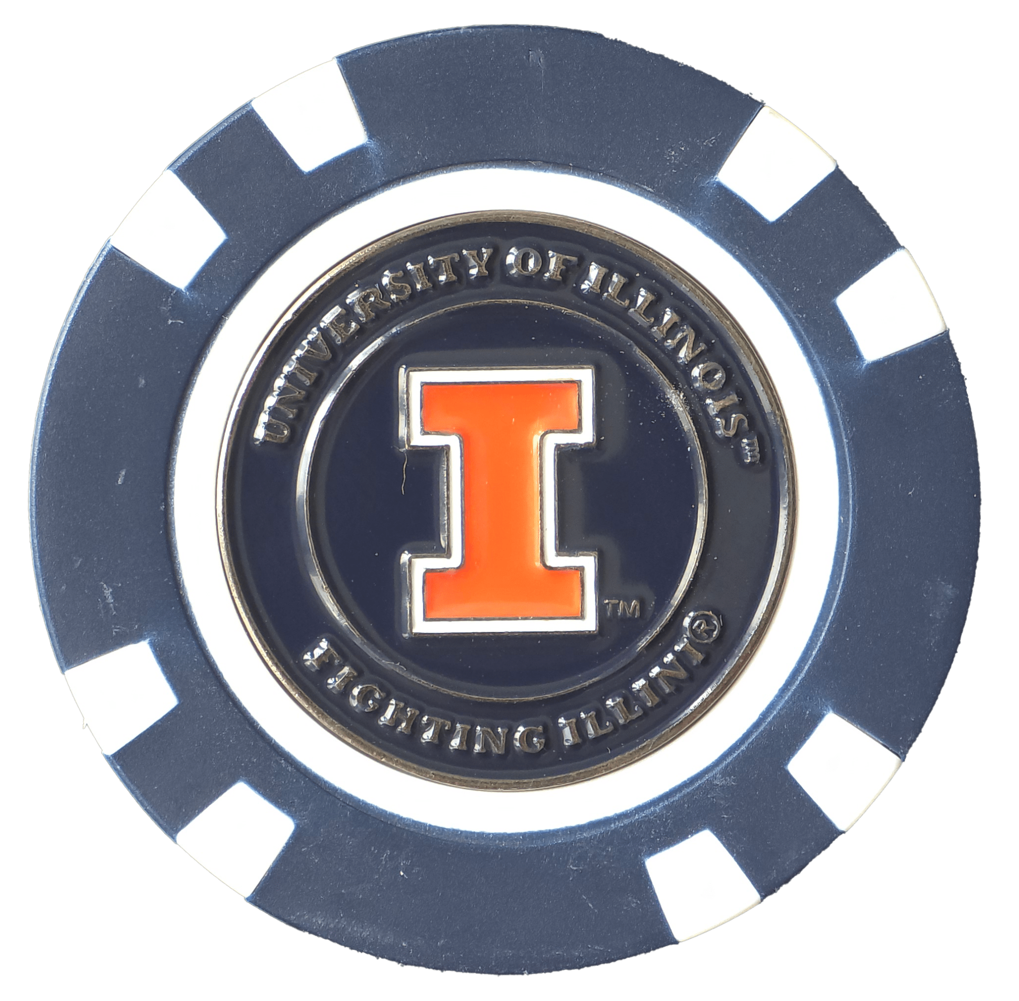 Officially Licensed Illinois Fighting Illini Poker Chip Ball Marker - Black Girl Golf