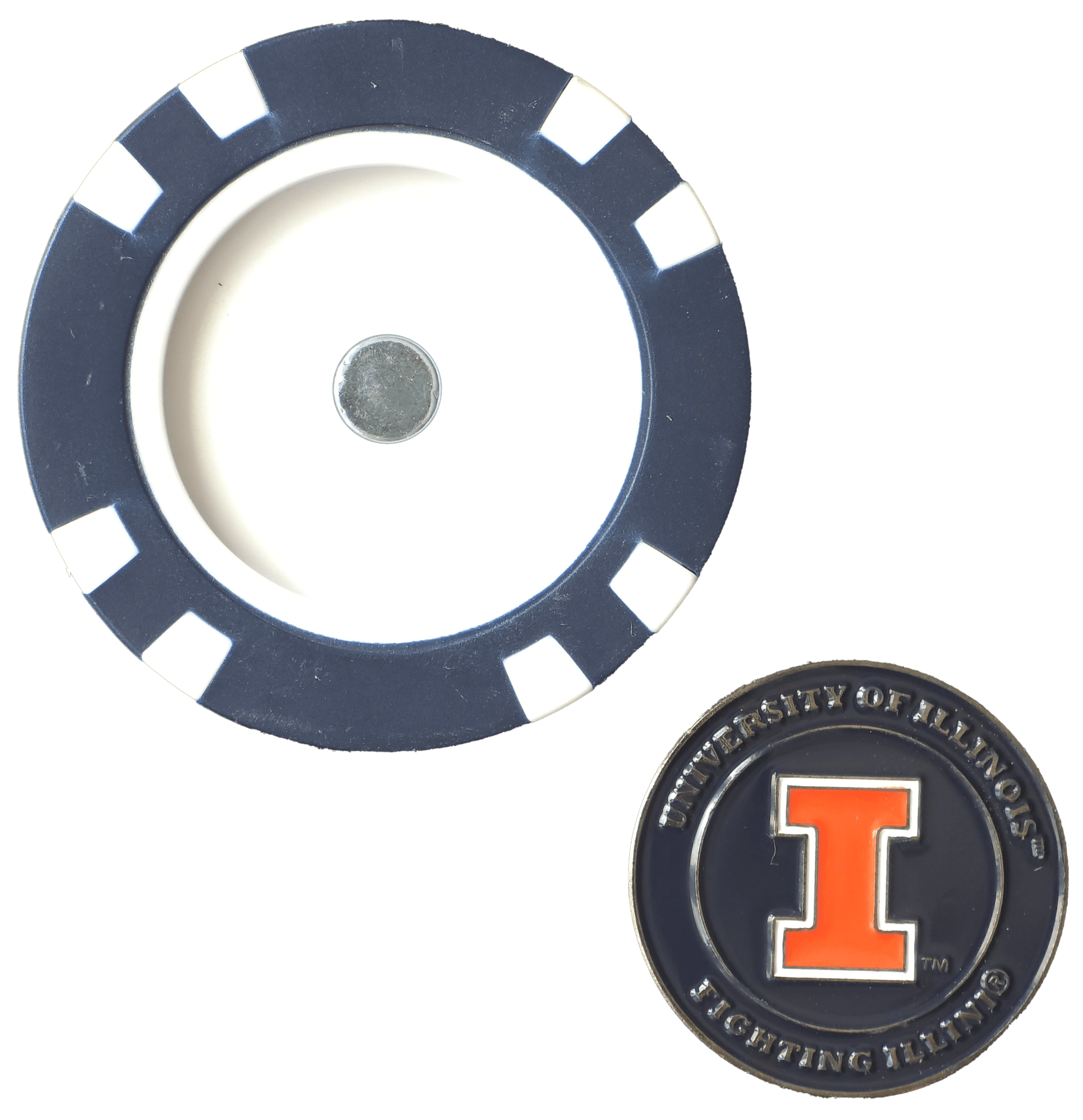 Officially Licensed Illinois Fighting Illini Poker Chip Ball Marker - Black Girl Golf