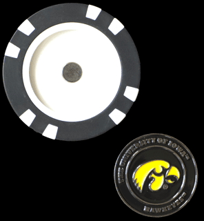 Officially Licensed Iowa Hawkeyes Poker Chip Ball Marker - Black Girl Golf