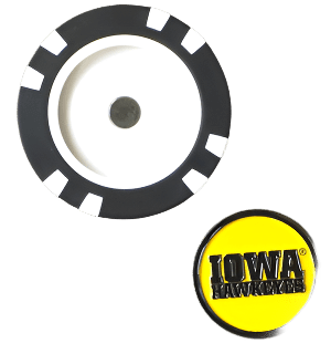 Officially Licensed Iowa Hawkeyes Poker Chip Ball Marker - Black Girl Golf