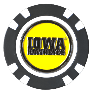 Officially Licensed Iowa Hawkeyes Poker Chip Ball Marker - Black Girl Golf