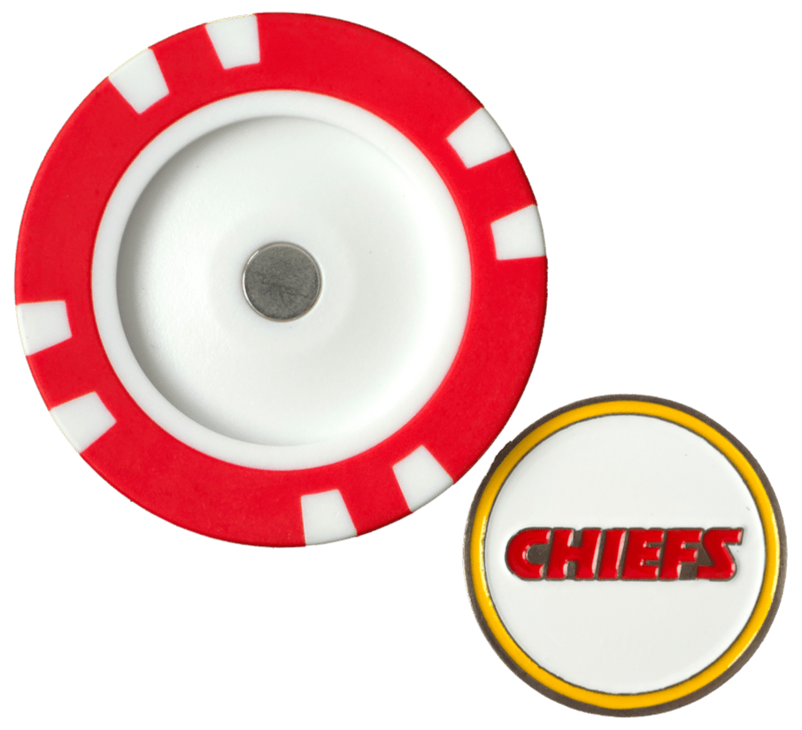 Officially Licensed Kansas City Chiefs Poker Chip Ball Marker - Black Girl Golf