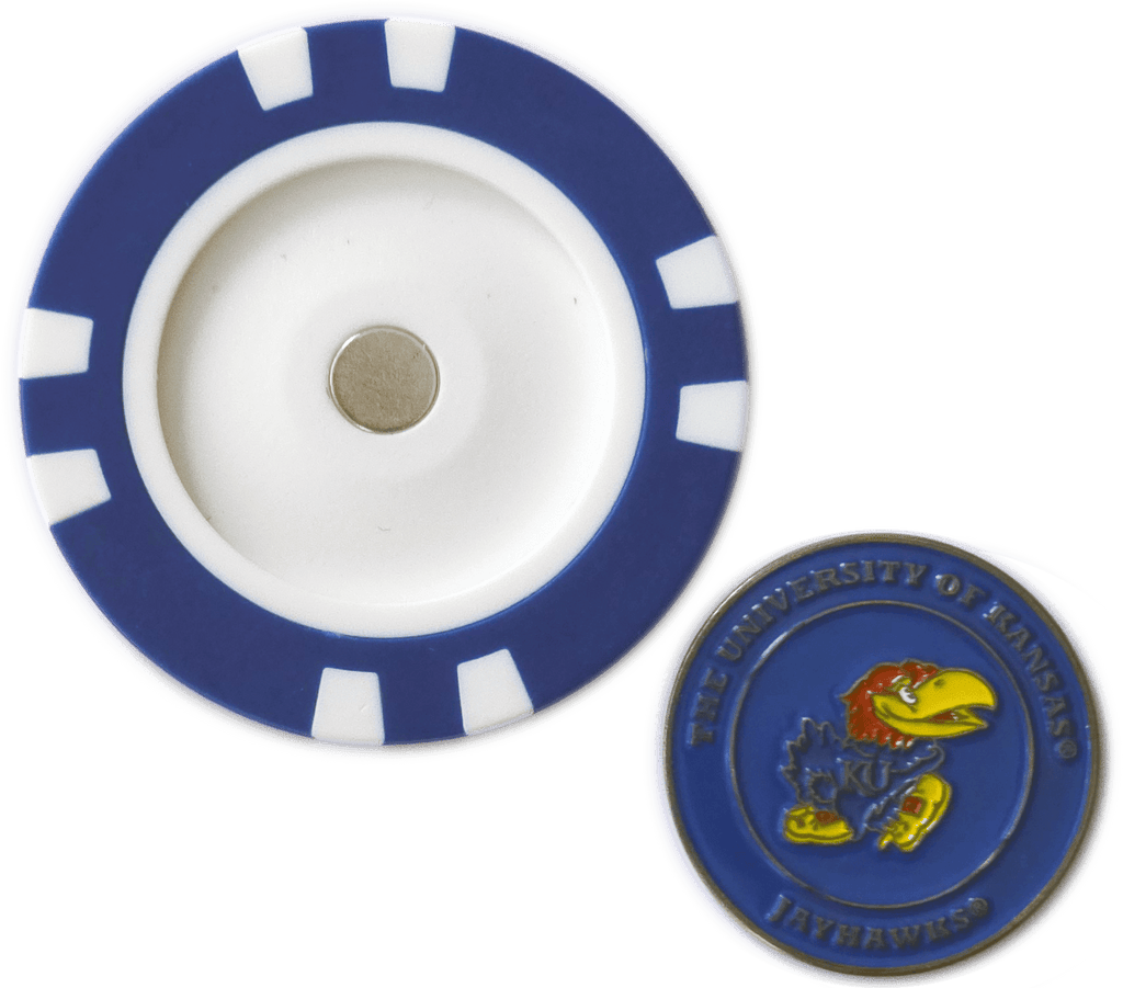 Officially Licensed Kansas Jayhawks Poker Chip Ball Marker - Black Girl Golf
