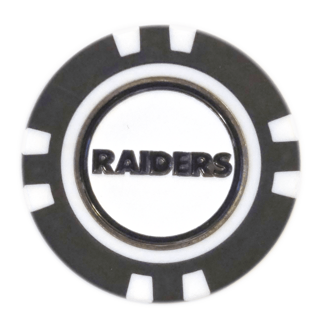 Officially Licensed Las Vegas Raiders Poker Chip Ball Marker - Black Girl Golf