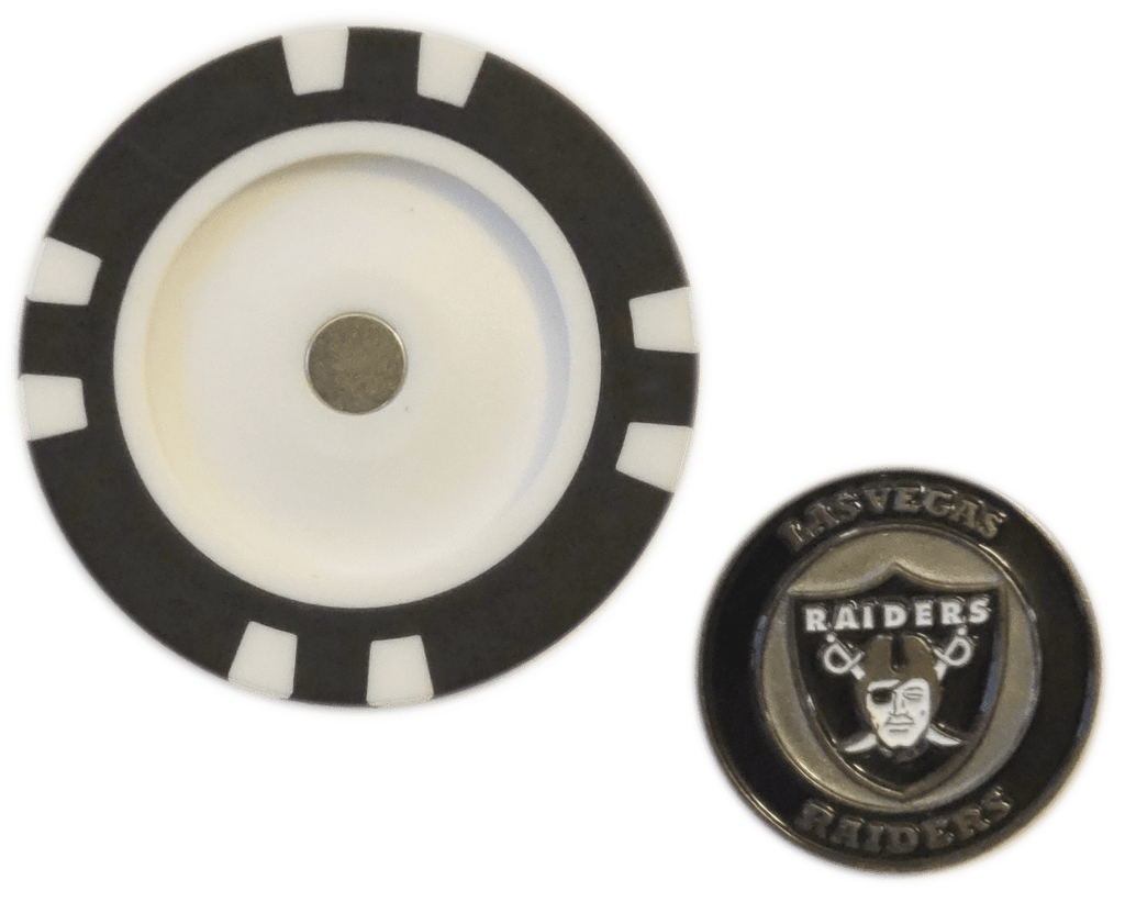 Officially Licensed Las Vegas Raiders Poker Chip Ball Marker - Black Girl Golf