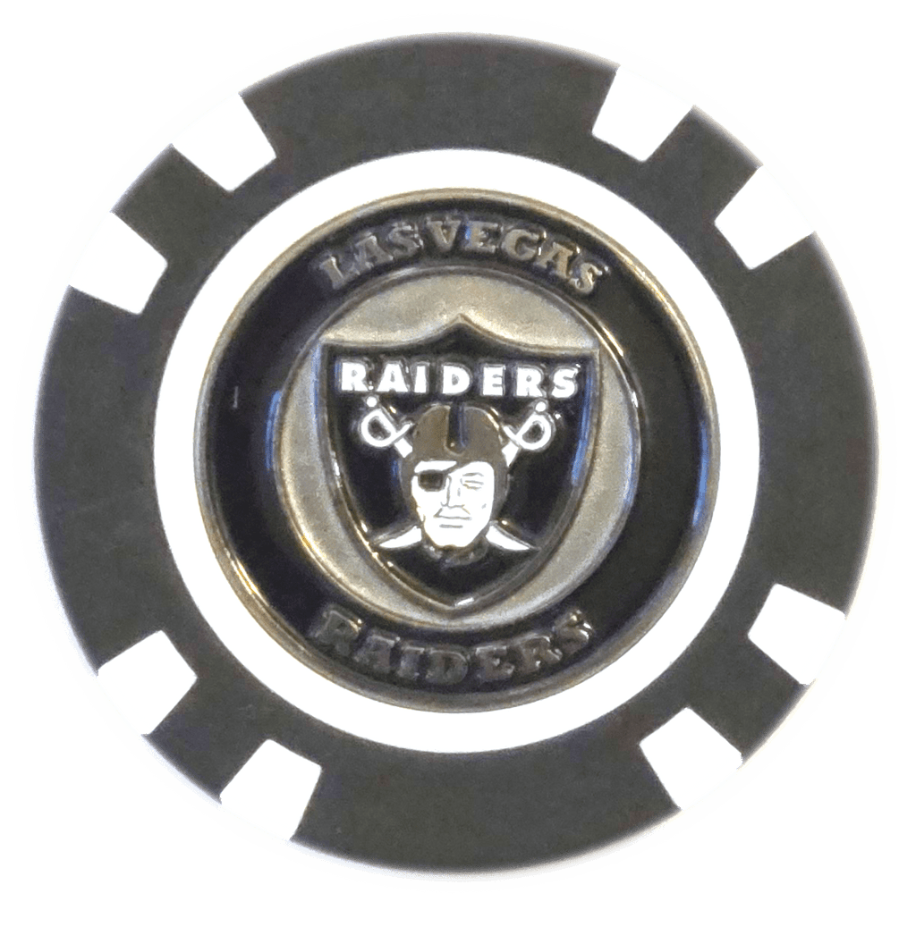 Officially Licensed Las Vegas Raiders Poker Chip Ball Marker - Black Girl Golf