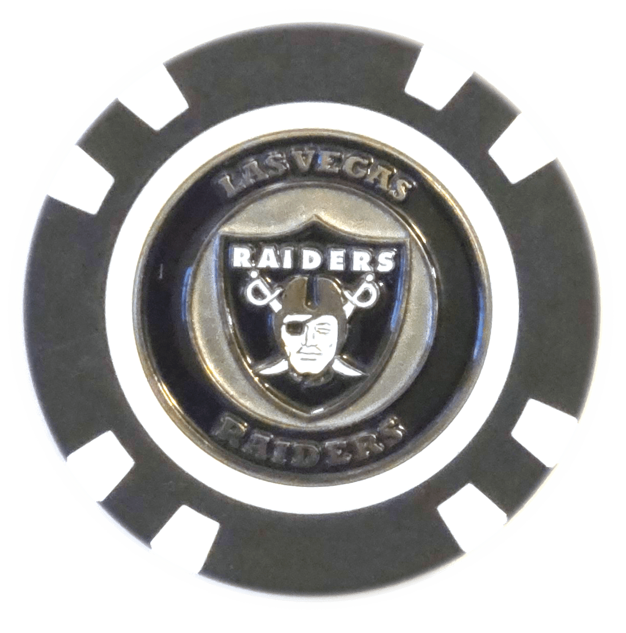 Officially Licensed Las Vegas Raiders Poker Chip Ball Marker - Black Girl Golf