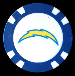 Officially Licensed Los Angeles Chargers Poker Chip Ball Marker - Black Girl Golf