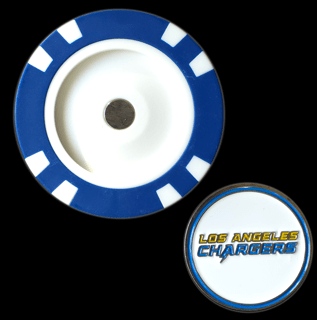 Officially Licensed Los Angeles Chargers Poker Chip Ball Marker - Black Girl Golf