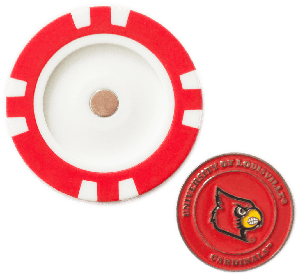 Officially Licensed Louisville Cardinals Poker Chip Ball Marker - Black Girl Golf
