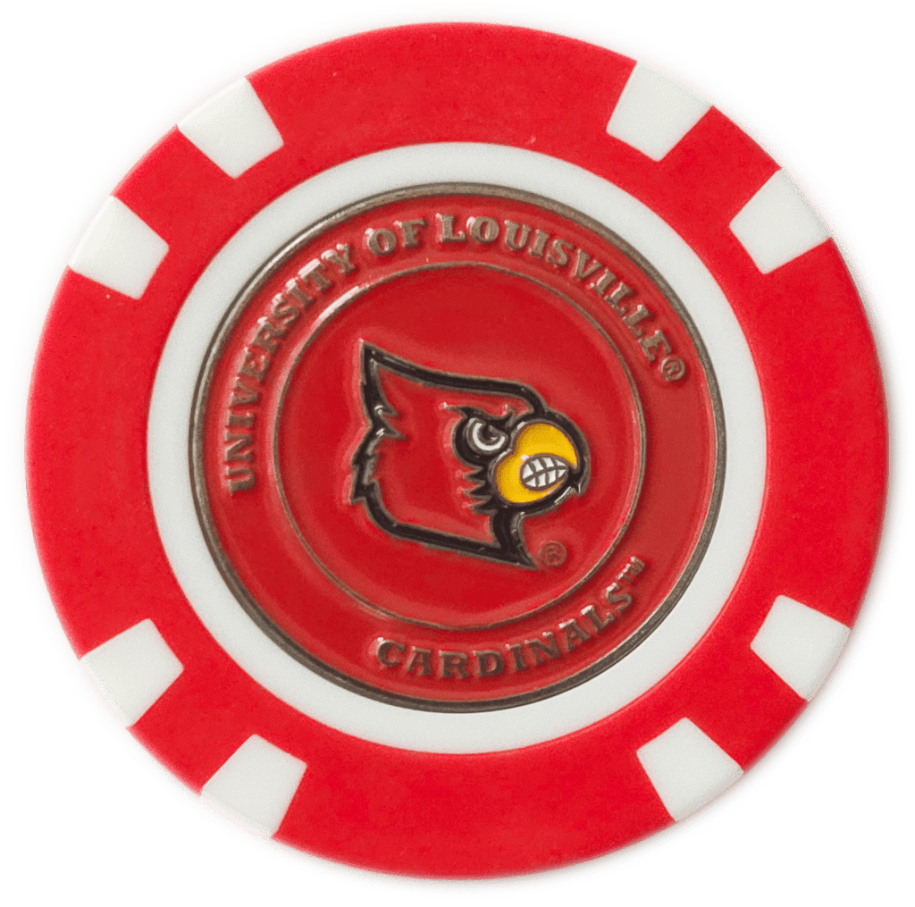 Officially Licensed Louisville Cardinals Poker Chip Ball Marker - Black Girl Golf