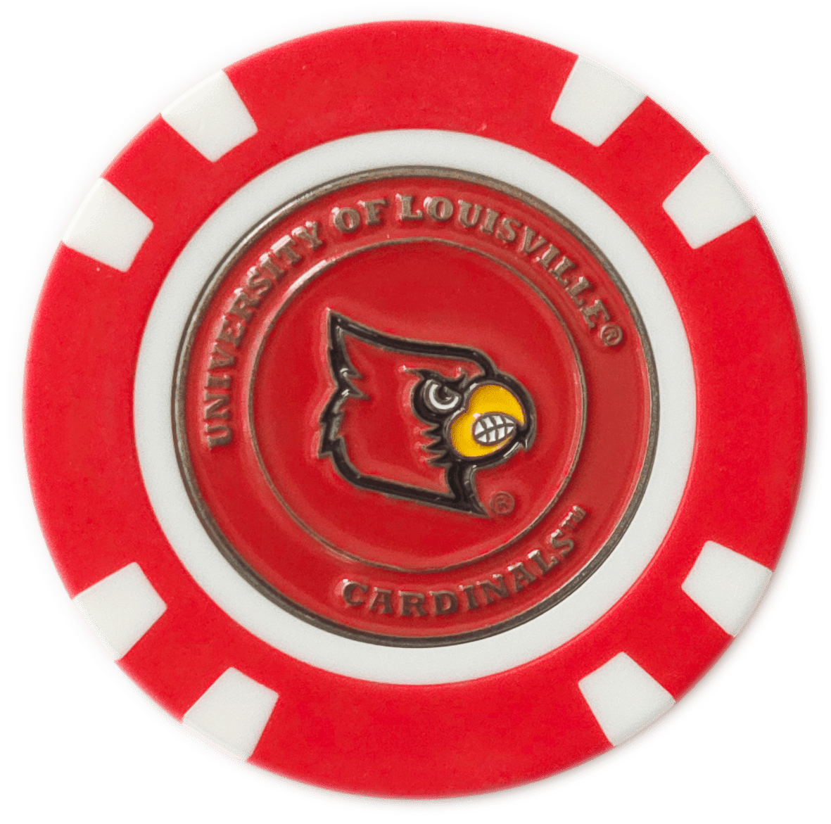 Officially Licensed Louisville Cardinals Poker Chip Ball Marker - Black Girl Golf
