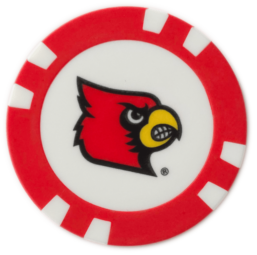 Officially Licensed Louisville Cardinals Poker Chip Ball Marker - Black Girl Golf