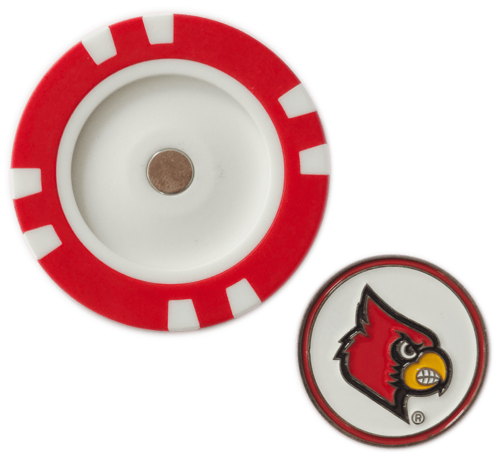 Officially Licensed Louisville Cardinals Poker Chip Ball Marker - Black Girl Golf