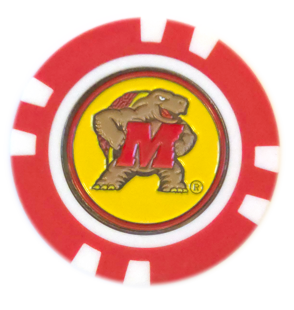 Officially Licensed Maryland Terrapins Poker Chip Ball Marker - Black Girl Golf
