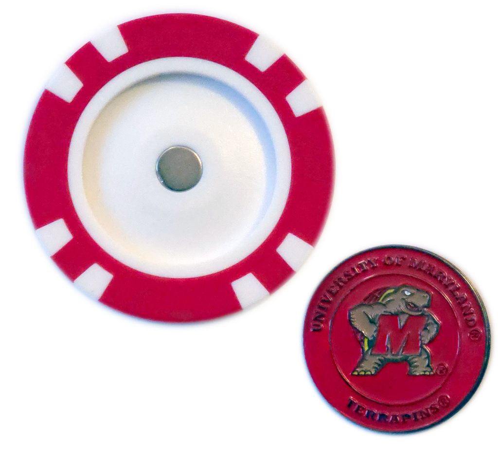 Officially Licensed Maryland Terrapins Poker Chip Ball Marker - Black Girl Golf
