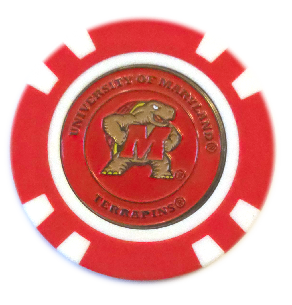 Officially Licensed Maryland Terrapins Poker Chip Ball Marker - Black Girl Golf