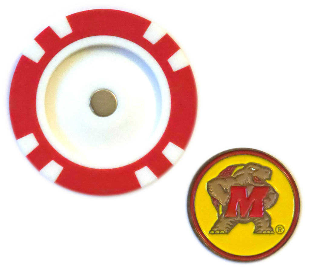 Officially Licensed Maryland Terrapins Poker Chip Ball Marker - Black Girl Golf