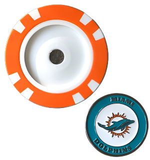 Officially Licensed Miami Dolphins Poker Chip Ball Marker - Black Girl Golf