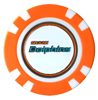 Officially Licensed Miami Dolphins Poker Chip Ball Marker - Black Girl Golf