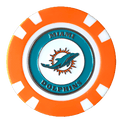 Officially Licensed Miami Dolphins Poker Chip Ball Marker - Black Girl Golf