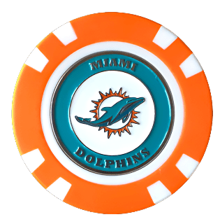 Officially Licensed Miami Dolphins Poker Chip Ball Marker - Black Girl Golf