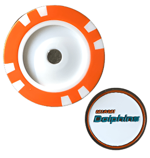Officially Licensed Miami Dolphins Poker Chip Ball Marker - Black Girl Golf