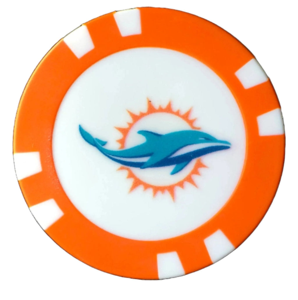 Officially Licensed Miami Dolphins Poker Chip Ball Marker - Black Girl Golf