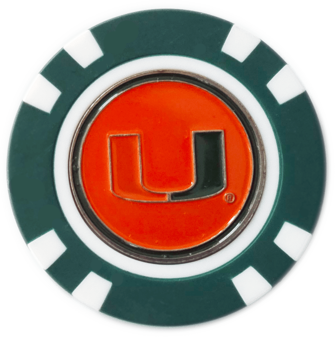 Officially Licensed Miami Hurricanes Poker Chip Ball Marker - Black Girl Golf