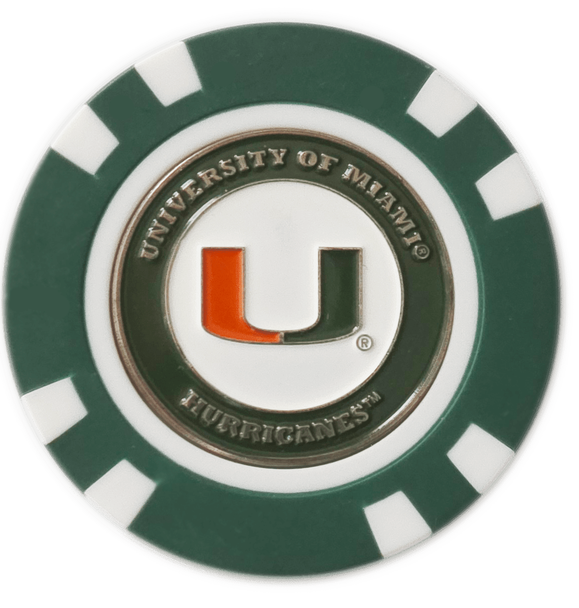 Officially Licensed Miami Hurricanes Poker Chip Ball Marker - Black Girl Golf