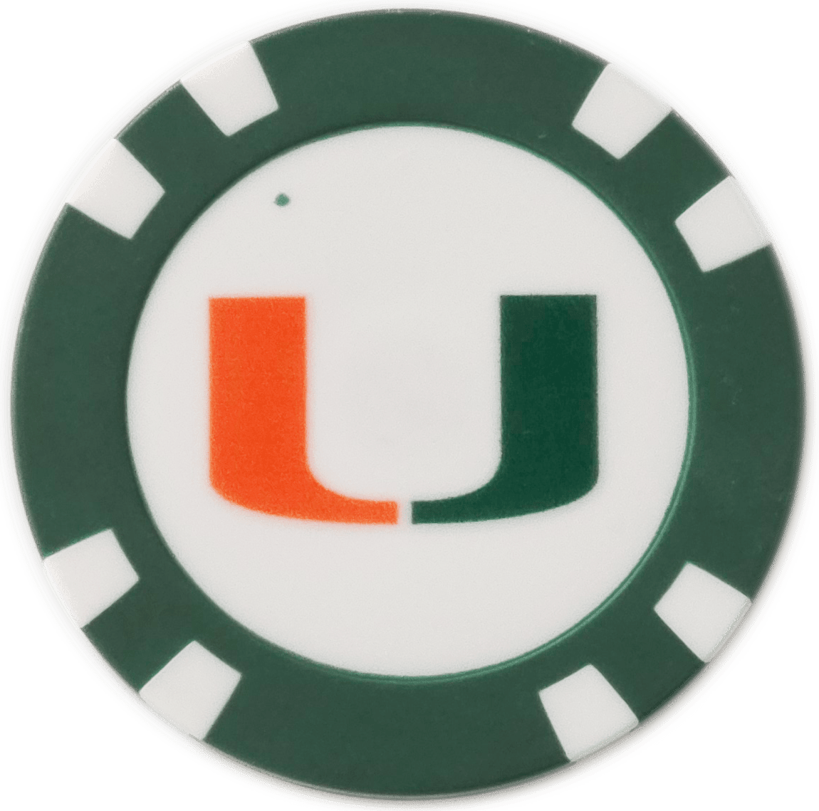 Officially Licensed Miami Hurricanes Poker Chip Ball Marker - Black Girl Golf