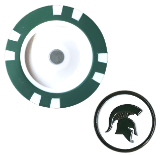Officially Licensed Michigan State Spartans Poker Chip Ball Marker - Black Girl Golf