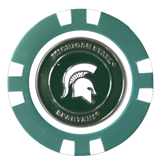 Officially Licensed Michigan State Spartans Poker Chip Ball Marker - Black Girl Golf