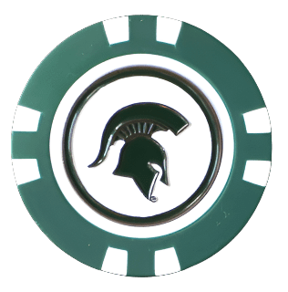 Officially Licensed Michigan State Spartans Poker Chip Ball Marker - Black Girl Golf