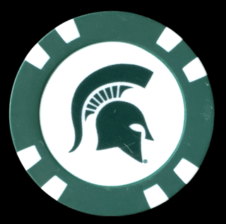 Officially Licensed Michigan State Spartans Poker Chip Ball Marker - Black Girl Golf
