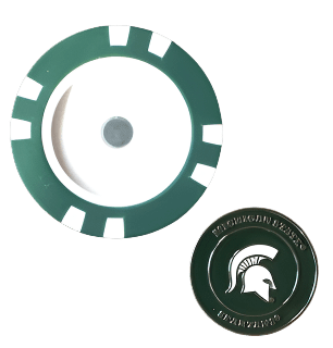 Officially Licensed Michigan State Spartans Poker Chip Ball Marker - Black Girl Golf