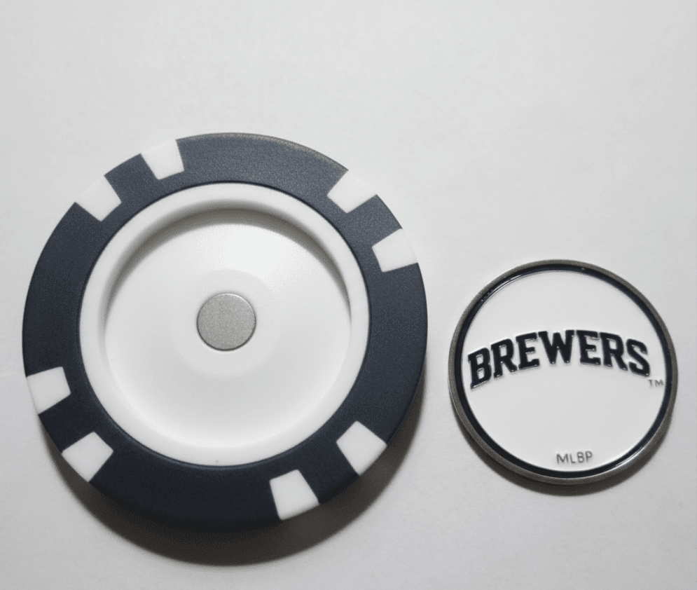 Officially Licensed Milwaukee Brewers Poker Chip Ball Marker - Black Girl Golf