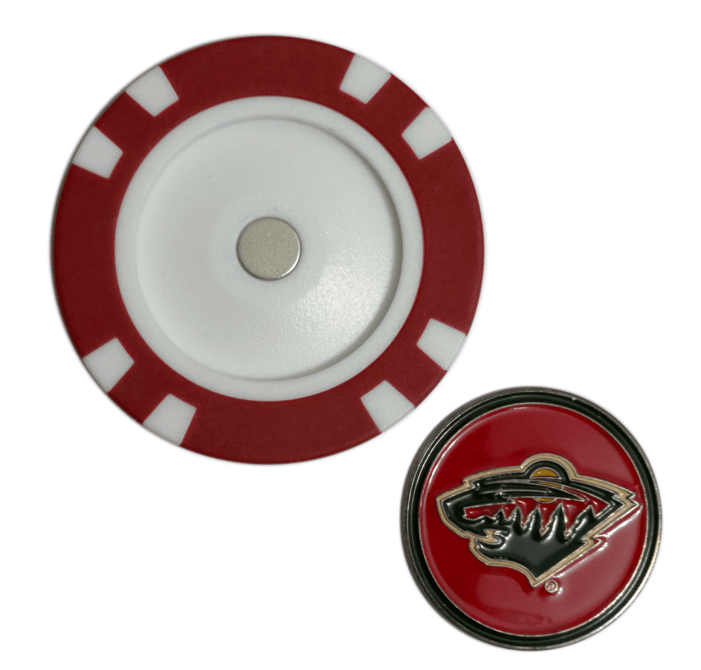 Officially Licensed Minnesota Wild Poker Chip Golf Ball Marker - Black Girl Golf