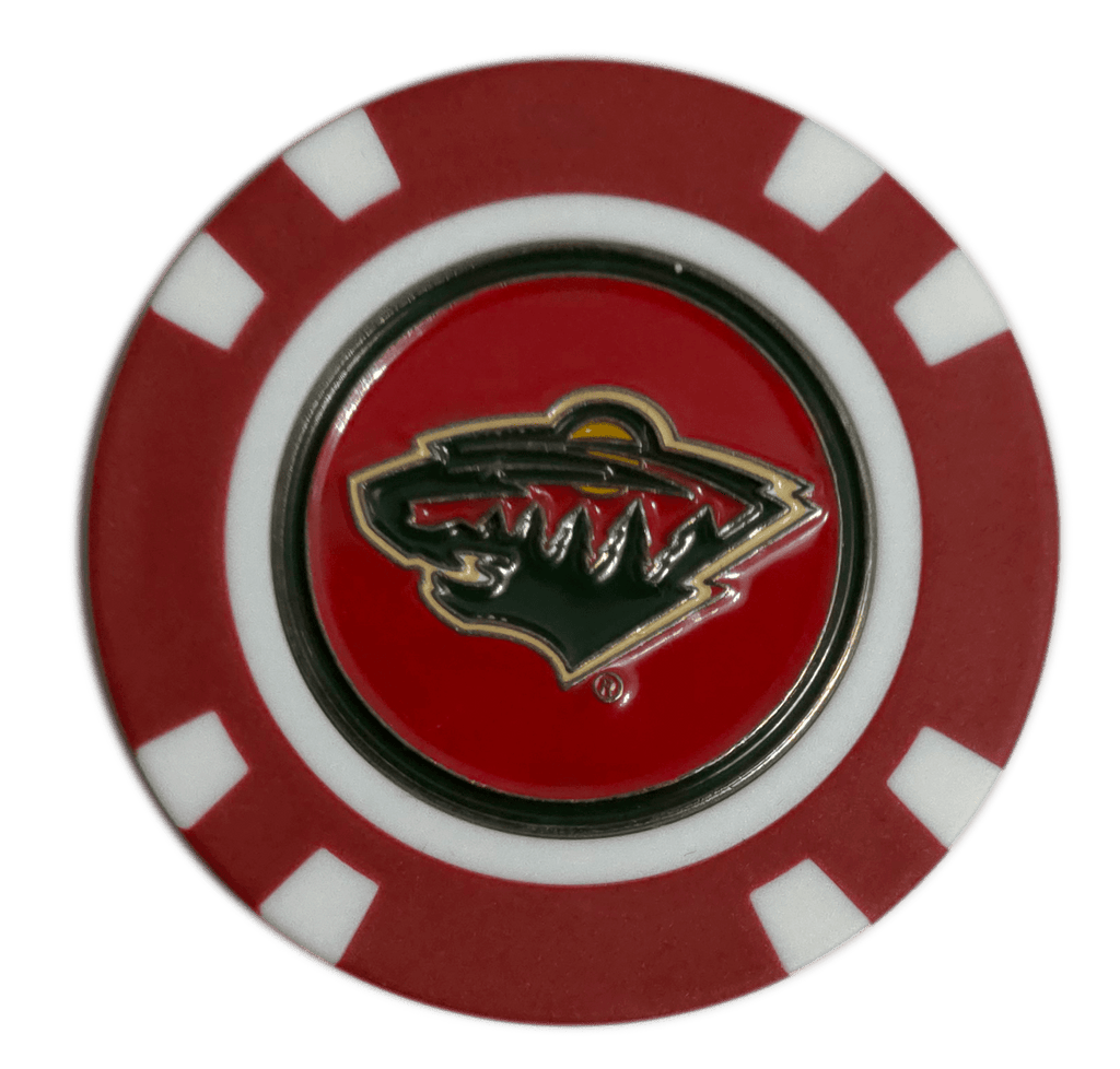 Officially Licensed Minnesota Wild Poker Chip Golf Ball Marker - Black Girl Golf