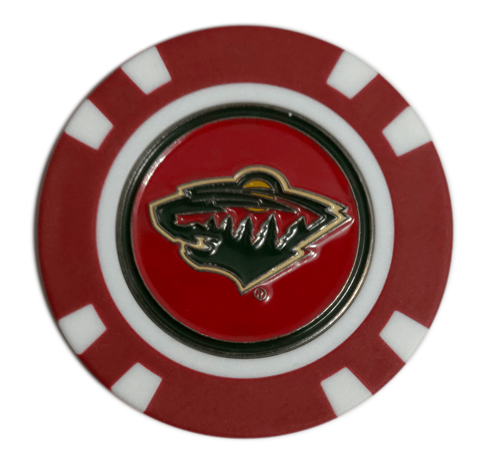 Officially Licensed Minnesota Wild Poker Chip Golf Ball Marker - Black Girl Golf