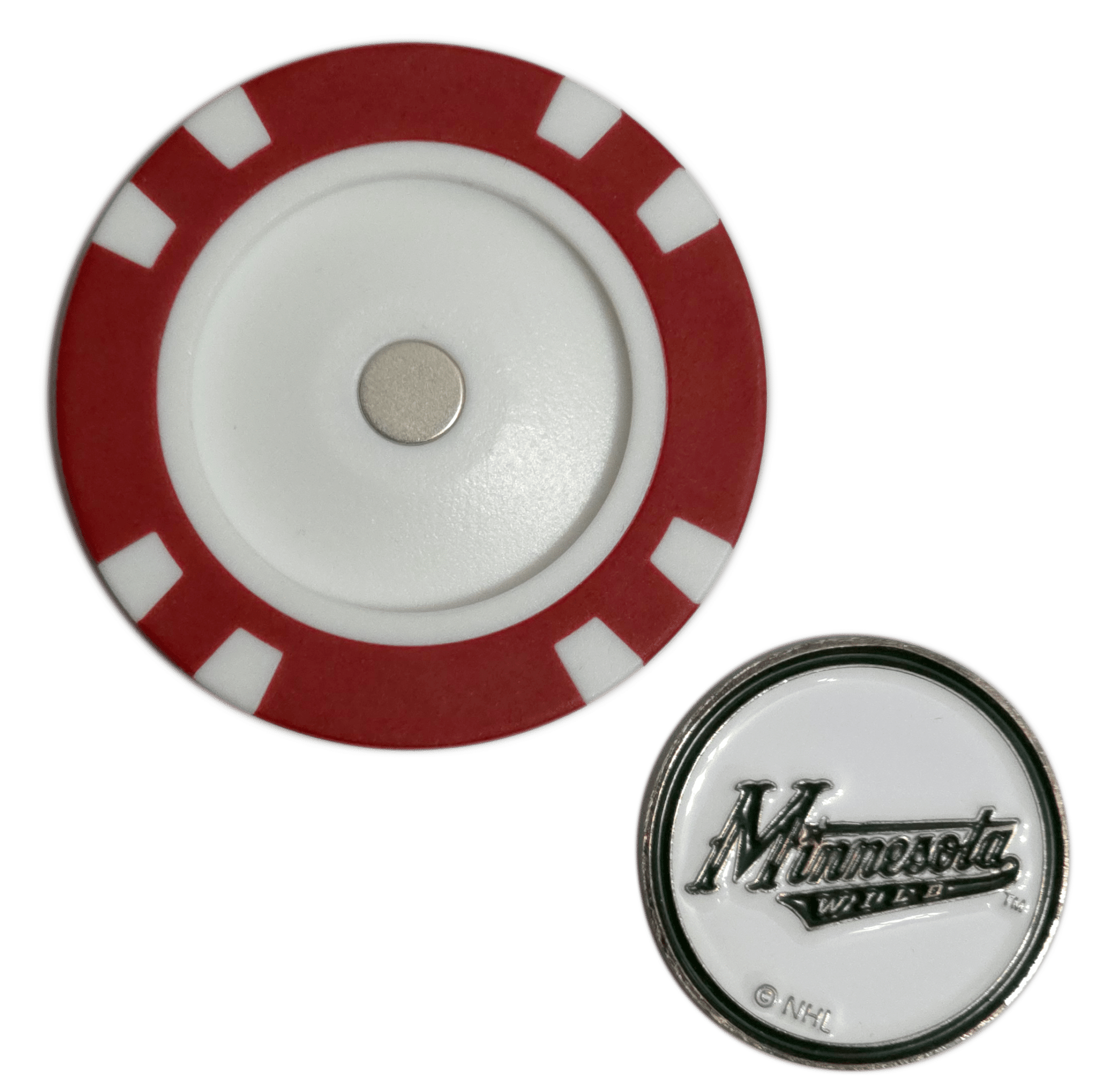 Officially Licensed Minnesota Wild Poker Chip Golf Ball Marker - Black Girl Golf