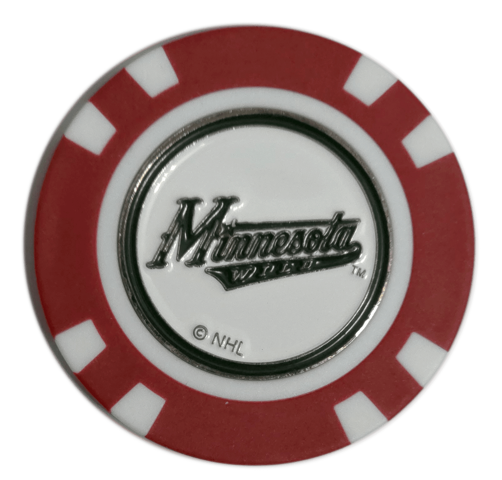 Officially Licensed Minnesota Wild Poker Chip Golf Ball Marker - Black Girl Golf