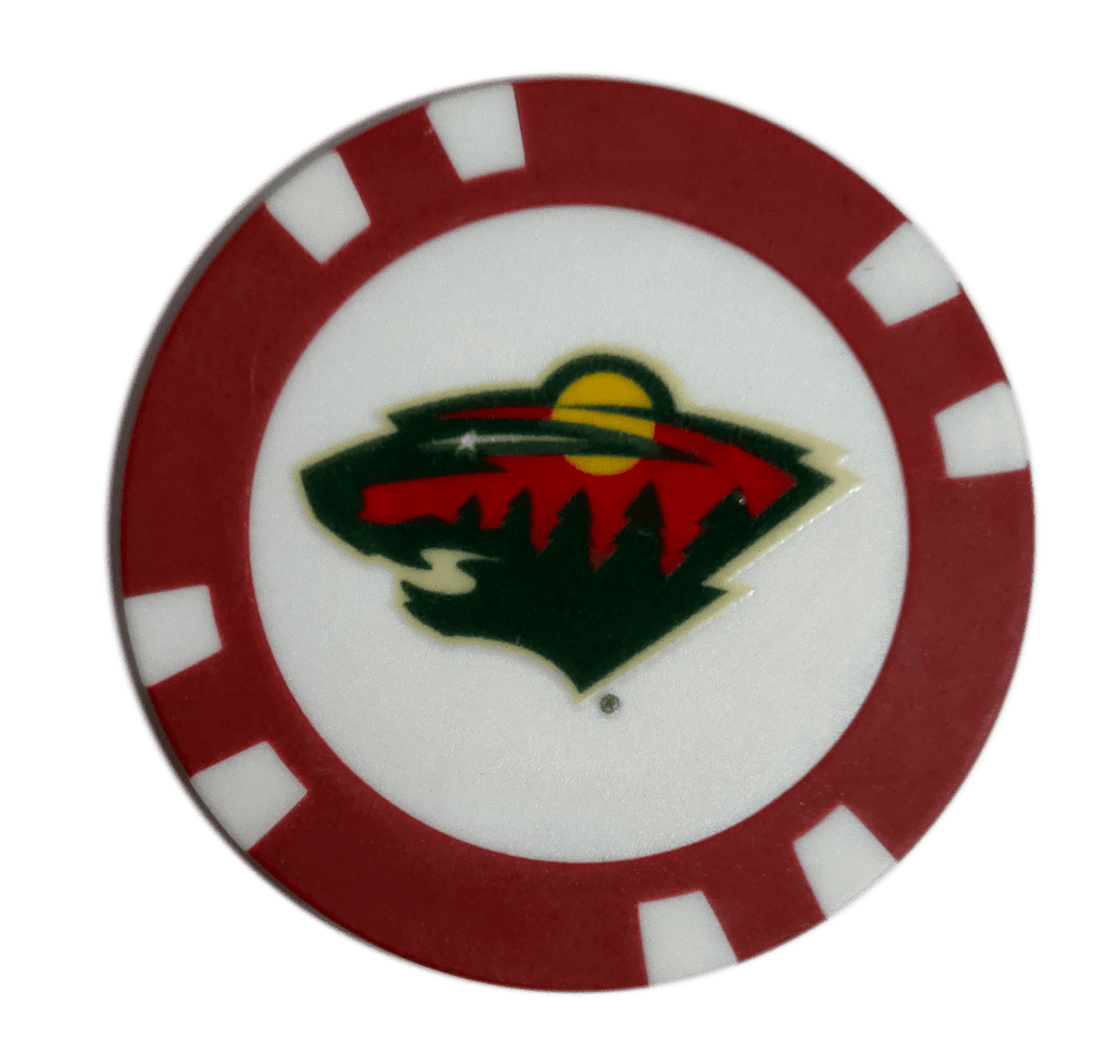 Officially Licensed Minnesota Wild Poker Chip Golf Ball Marker - Black Girl Golf