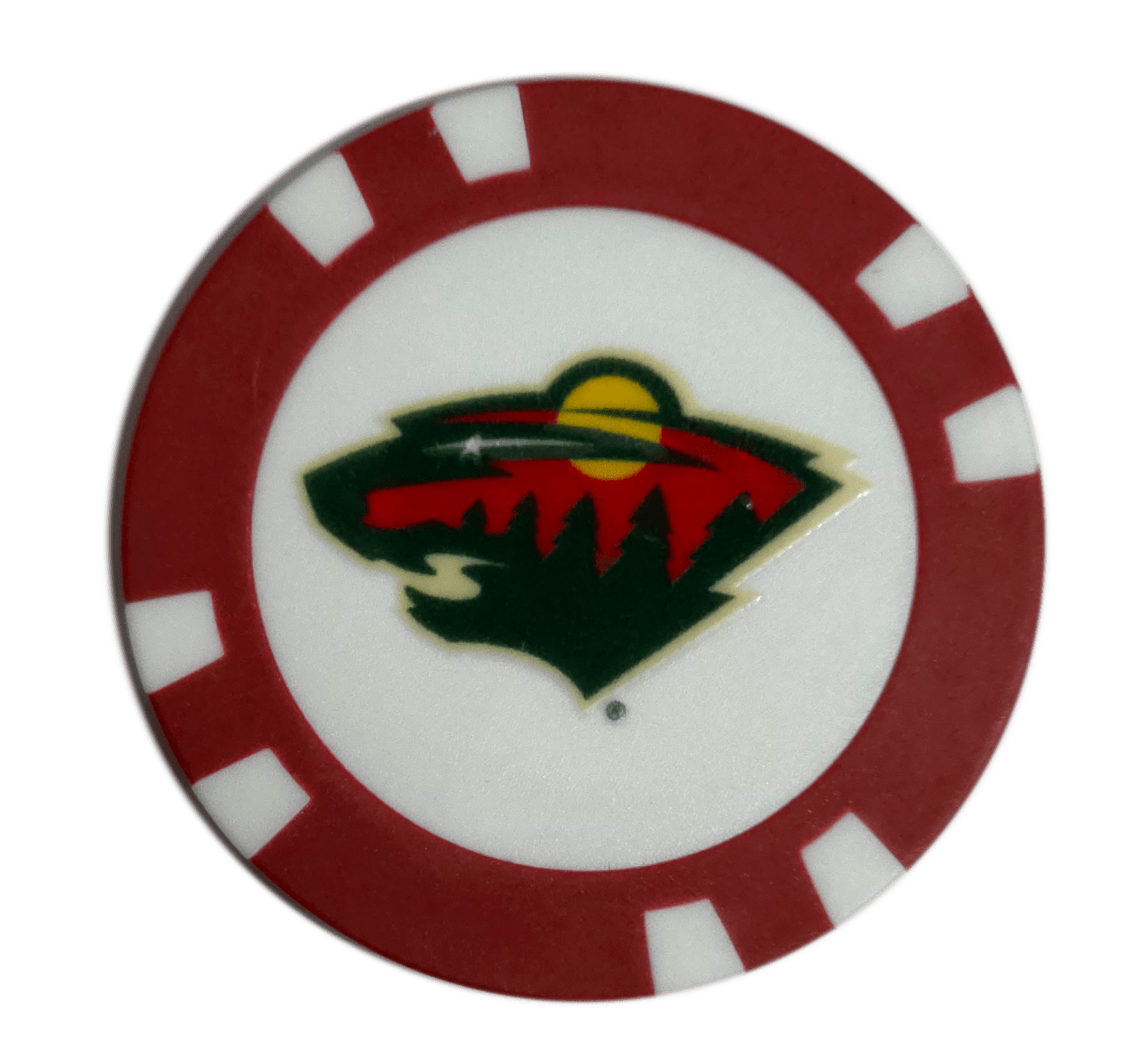 Officially Licensed Minnesota Wild Poker Chip Golf Ball Marker - Black Girl Golf