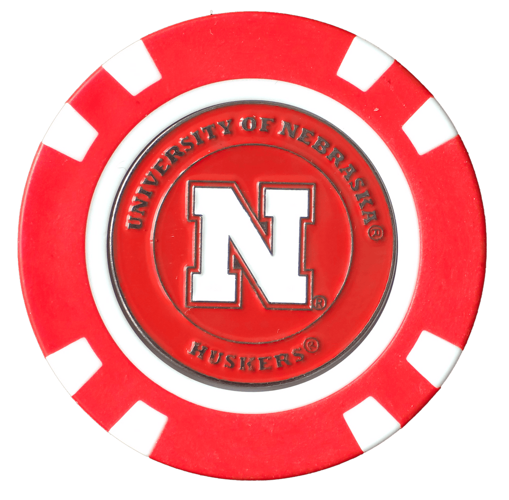 Officially Licensed Nebraska Cornhuskers Poker Chip Ball Marker - Black Girl Golf