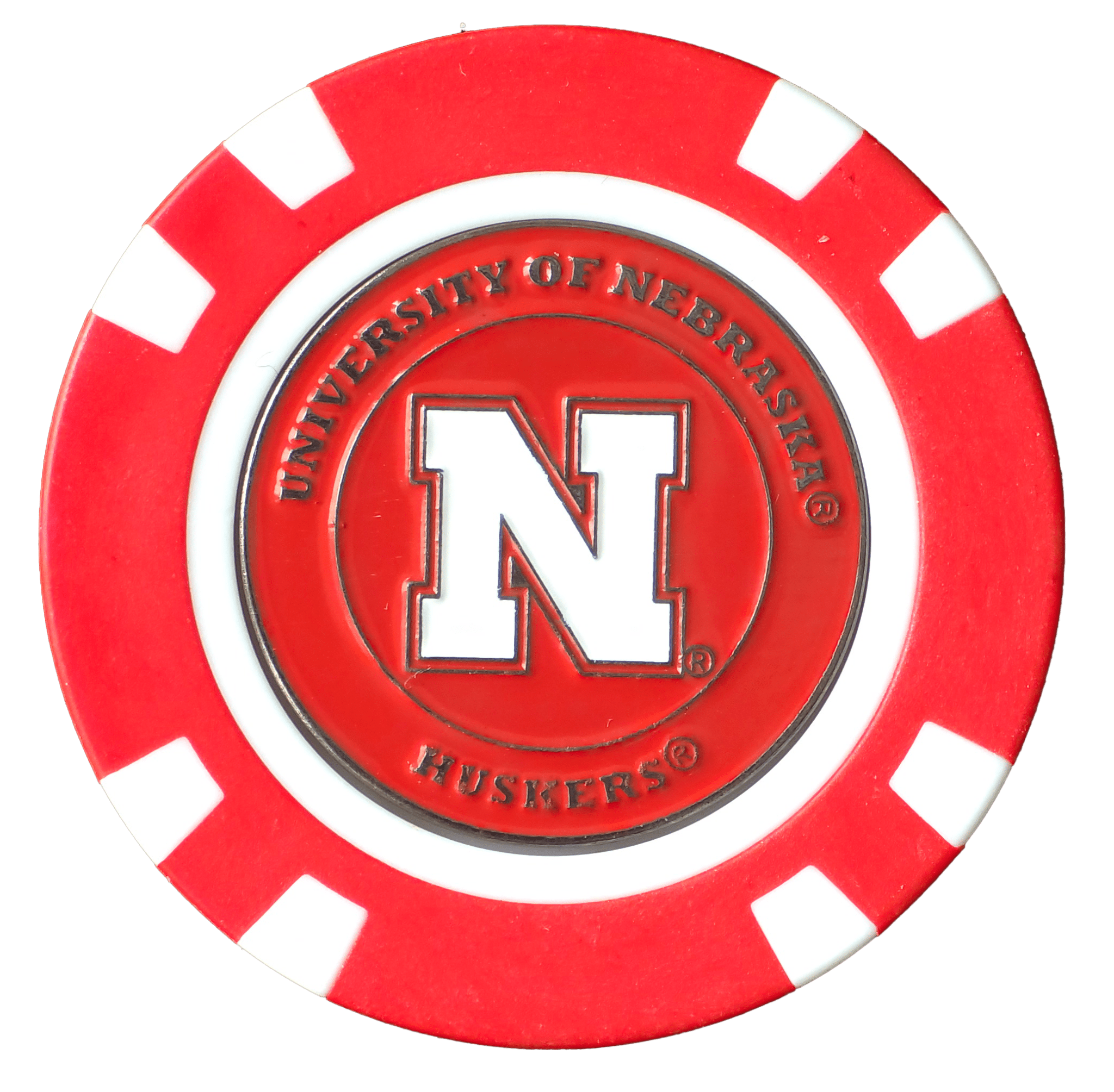 Officially Licensed Nebraska Cornhuskers Poker Chip Ball Marker - Black Girl Golf