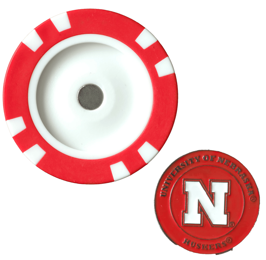 Officially Licensed Nebraska Cornhuskers Poker Chip Ball Marker - Black Girl Golf